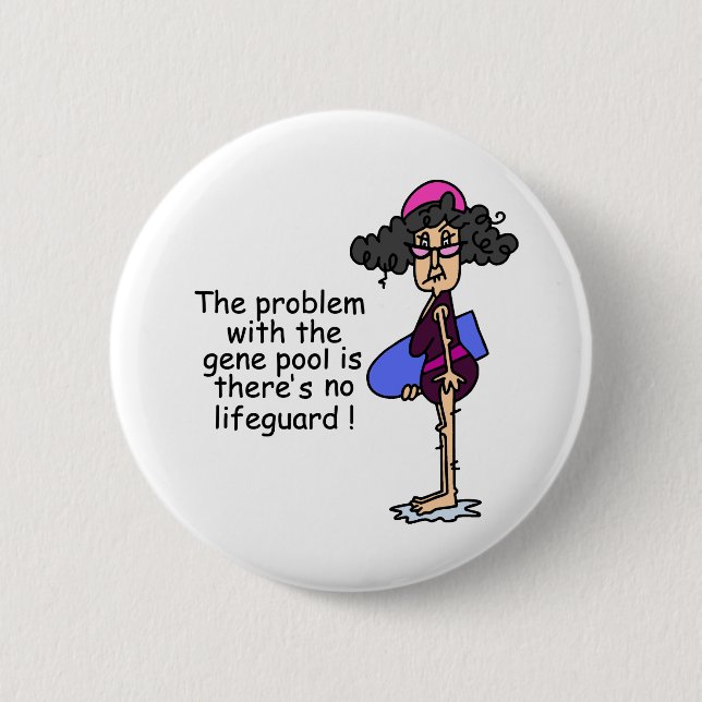 Badge Rond 5 Cm Problème avec le pool de gènes (Devant)