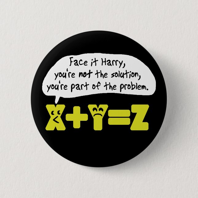Badge Rond 5 Cm Problème : Mathématiques amusantes (Devant)