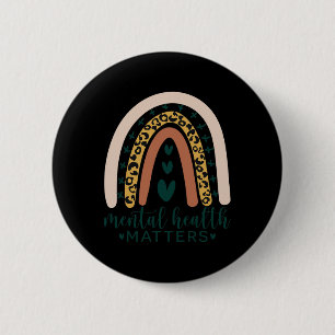 Badge Rond 5 Cm Problèmes de santé mentale Imprimé léopard bohème