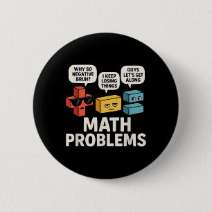 Badge Rond 5 Cm Problèmes Mathématiques Symboles Drôle Enseignant
