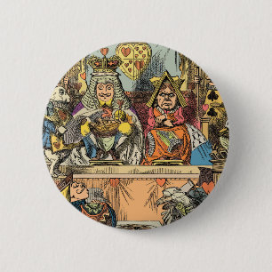 Badge Rond 5 Cm Procès d'Alice, le valet de cœur vintage