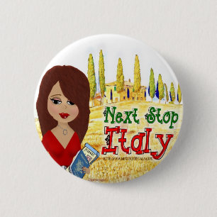 Badge Rond 5 Cm Prochain bouton de l'Italie d'arrêt