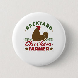 Badge Rond 5 Cm Producteur de poulet jardin