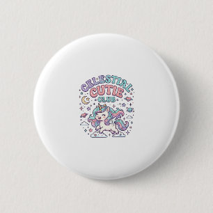 Badge Rond 5 Cm Produit de style rétro Licorne Club Céleste Mignon