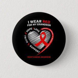 Badge Rond 5 Cm Produits de vêtements Red Grandson Maladie cardiaq
