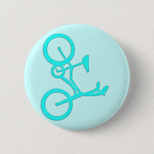 Badge Rond 5 Cm Produits frais de bicyclette de turquoise
