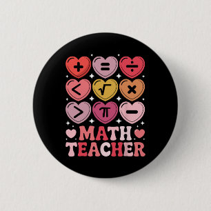 Badge Rond 5 Cm Prof de maths Symbole d'opération mathématique de