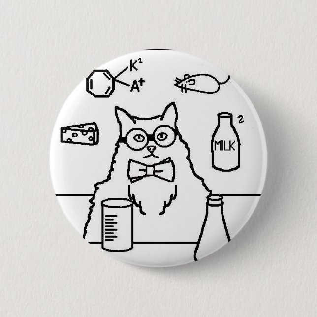 Badge Rond 5 Cm Professeur Cat (Devant)