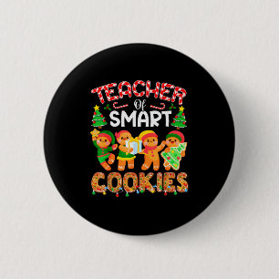 Badge Rond 5 Cm Professeur De Cookies Intelligents Noël Mignon Gin