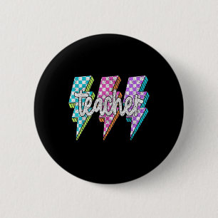 Badge Rond 5 Cm Professeur de la foudre rétro