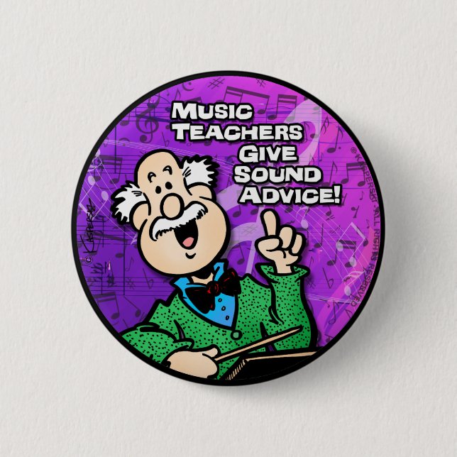 Badge Rond 5 Cm Professeur de musique (Devant)