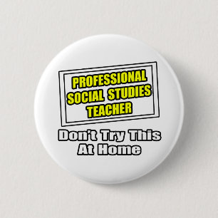 Badge Rond 5 Cm Professeur d'Etudes Sociales Professionnelles...Pl