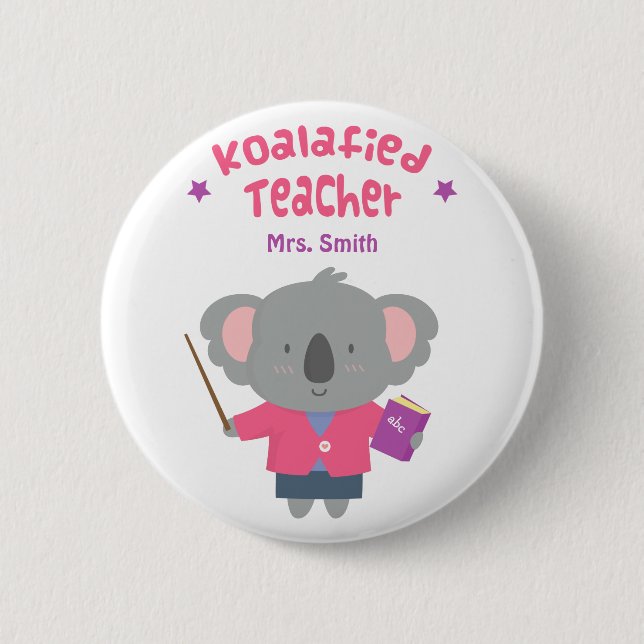 Badge Rond 5 Cm Professeur d'une manière amusante mignon d'ours de (Devant)