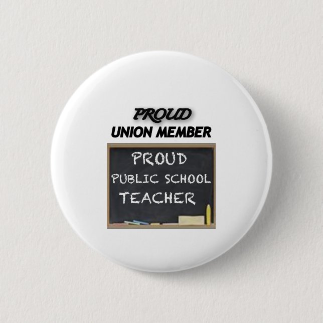 BADGE ROND 5 CM PROFESSEUR FIER DES SYNDICATS (Devant)