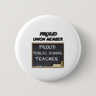 BADGE ROND 5 CM PROFESSEUR FIER DES SYNDICATS