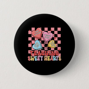 Badge Rond 5 Cm Professeurs Groovy Enseignement Cœurs Sucrés Cadea