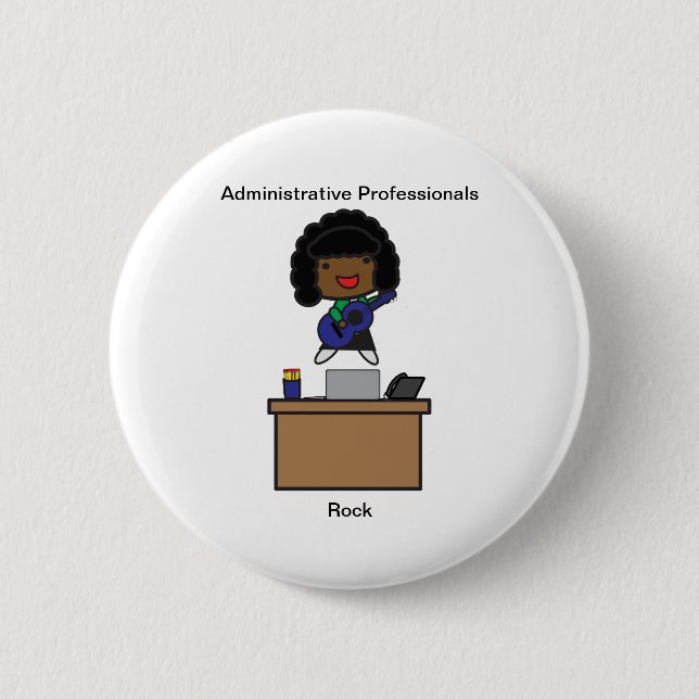 Badge Rond 5 Cm Professionnels de l'administration Rock AfricainAm (Devant)