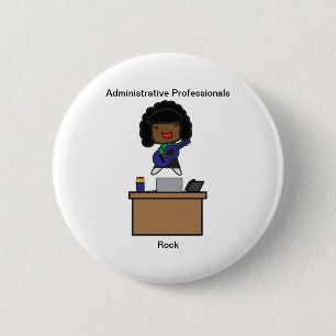 Badge Rond 5 Cm Professionnels de l'administration Rock AfricainAm