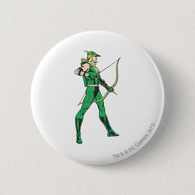 Badge Rond 5 Cm Profil de flèche verte (Devant)