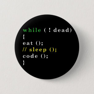 Badge Rond 5 Cm Programme Eat Code Sleep