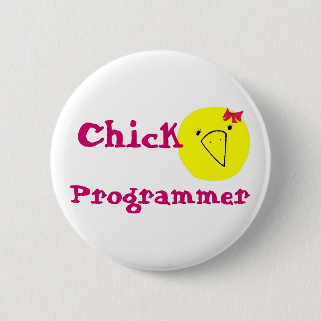 Badge Rond 5 Cm programmeur de poussin (Devant)