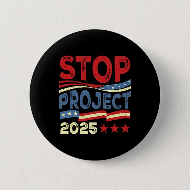 Badge Rond 5 Cm Projet 2025 Anti Trump Drapeau américain Femmes po (Devant)