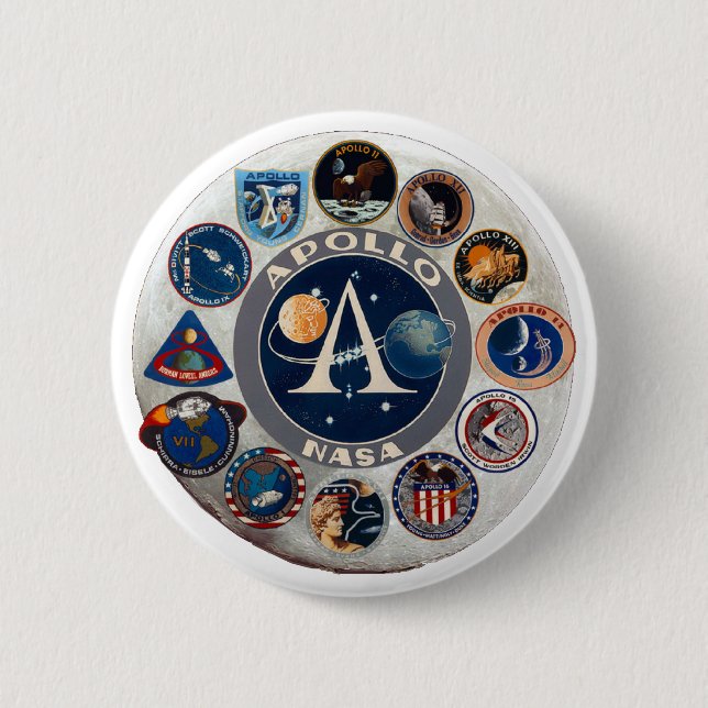 Badge Rond 5 Cm Projet Apollo : Le logo composé (Devant)