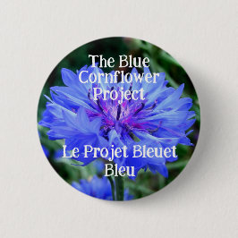 Badge Rond 5 Cm Projet de Cornflower Bleuet Bleu