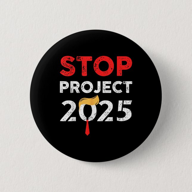 Badge Rond 5 Cm Projet Trump 2025 contre Trump (Devant)