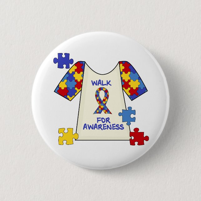 Badge Rond 5 Cm Promenade d'autisme pour la conscience (Devant)