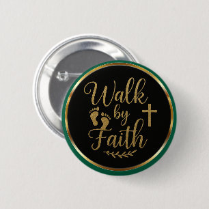 Badge Rond 5 Cm Promenade élégante moderne par Faith Gold Christia