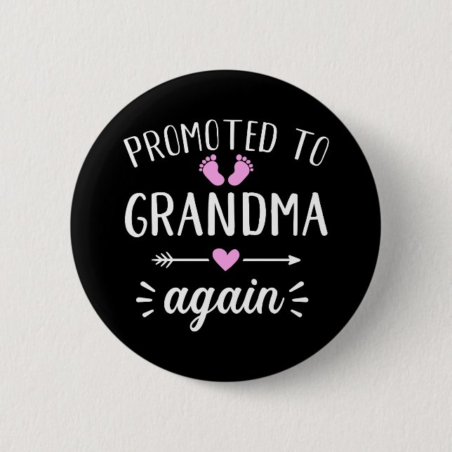 Badge Rond 5 Cm Promu à nouveau à grand-mère (Devant)