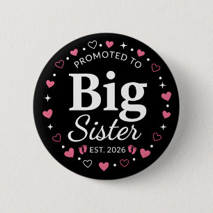 Badge Rond 5 Cm Promue Grande Sœur Adorable Bébé 2026