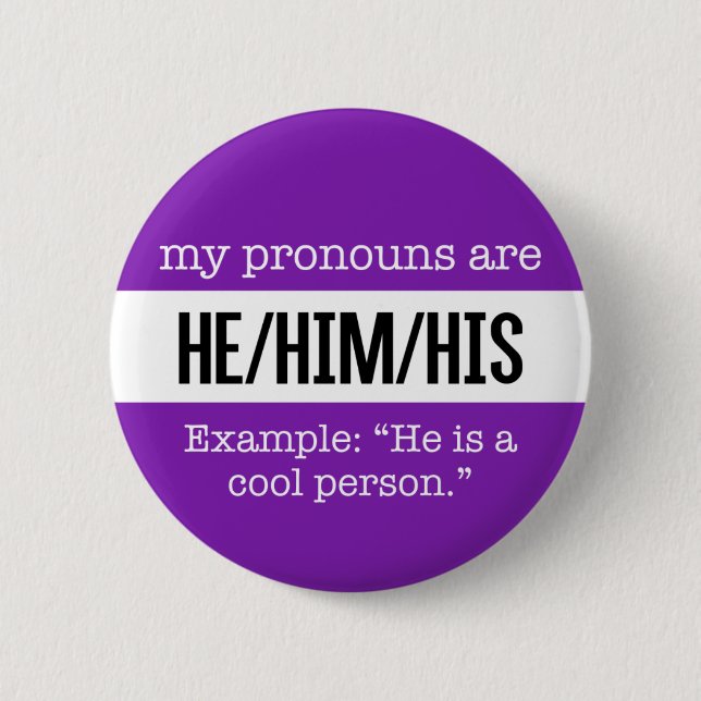 Badge Rond 5 Cm Pronoms de He/Him - drapeau créatif de genre (Devant)