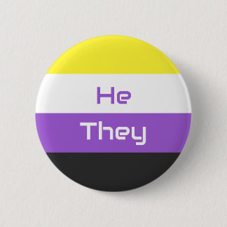 Badge Rond 5 Cm Pronononounes personnalisables NB Indicateur de fi