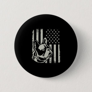 Badge Rond 5 Cm Propriétaire de bouledogue français patriotique am