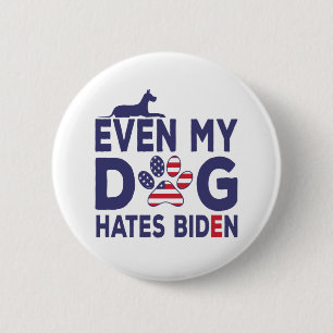 Badge Rond 5 Cm Propriétaire de chien anti Biden - Même mon chien