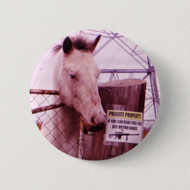Badge Rond 5 Cm Propriété privée lavender Horse (Devant)