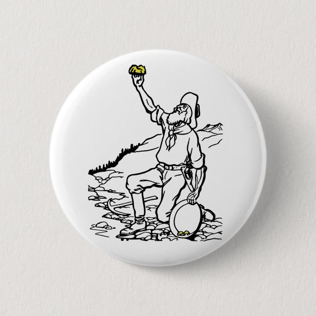 Badge Rond 5 Cm Prospecteur Gold Miner (Devant)