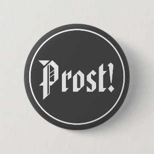 Badge Rond 5 Cm Prost Oktoberfest noir et blanc