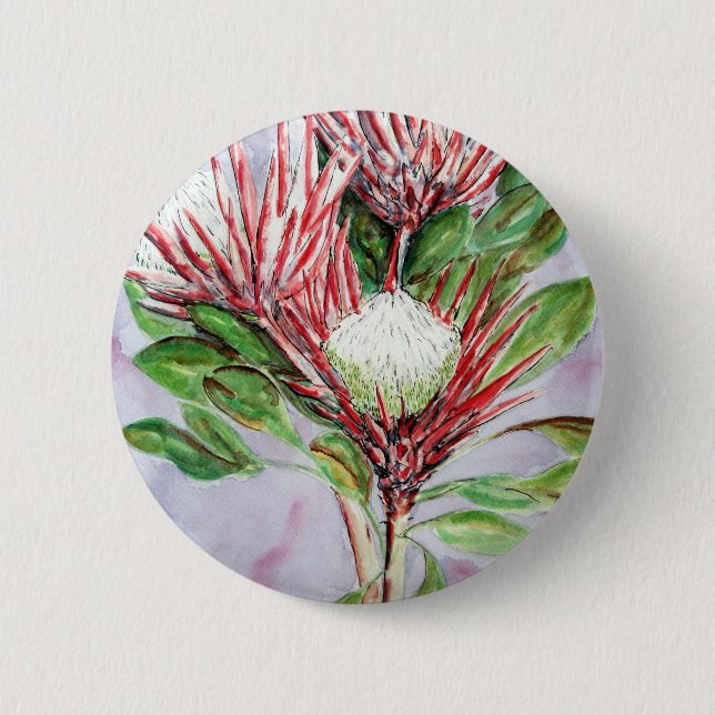 Badge Rond 5 Cm Protéas (Devant)