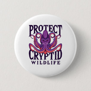 Badge Rond 5 Cm Protect Cryptid Wildlife Cryptozoology