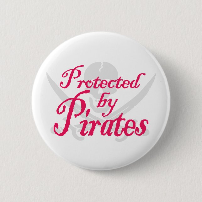 Badge Rond 5 Cm ProtectedbyPirates, bouton (Devant)