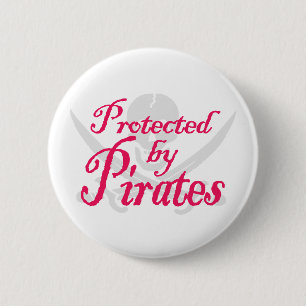 Badge Rond 5 Cm ProtectedbyPirates, bouton
