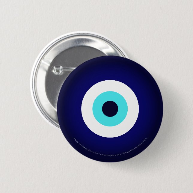 Badge Rond 5 Cm Protection contre le bouton Oeil malin (Devant & derrière)