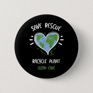 Badge Rond 5 Cm Protection de l'environnement_ Enregistrer Secouri