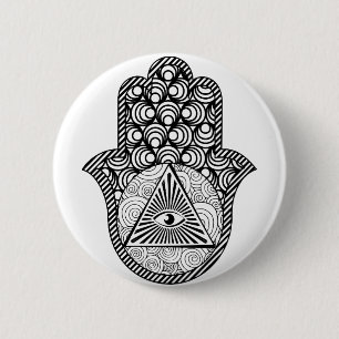 Badge Rond 5 Cm Protection des yeux maléfiques Hamsa