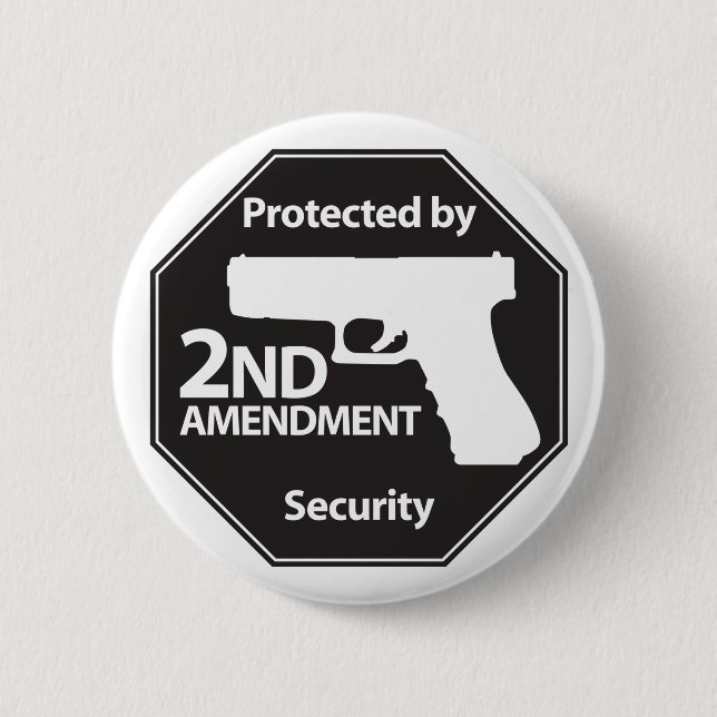 Badge Rond 5 Cm Protégé par 2ème amendement (Devant)