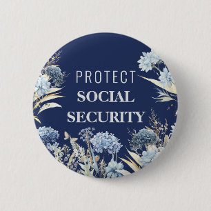 Badge Rond 5 Cm Protéger la sécurité sociale contre Trump