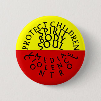 Badge Rond 5 Cm Protéger les enfants SpiritBodySoul Eng